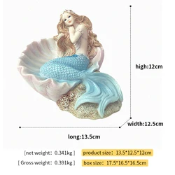 ODM kawaii Mermaid Crafts resin statue polyresin mermaid decoration in home office table  folk craft