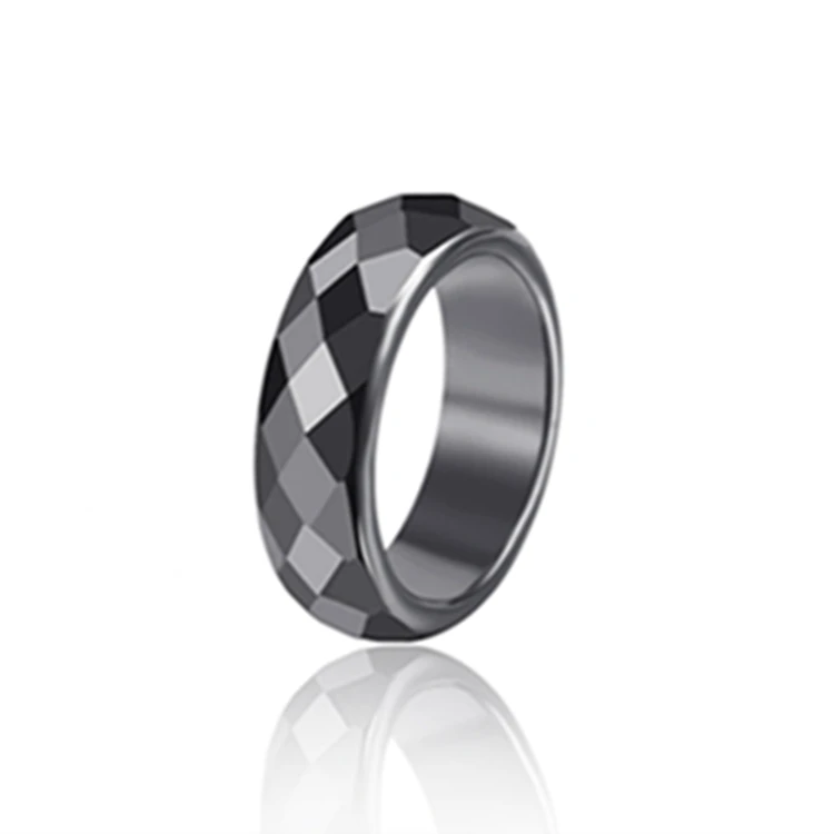 BY-08 Wholesale Fashion Men Rings Jewelry Black Magnetite Hematite Finger Ring