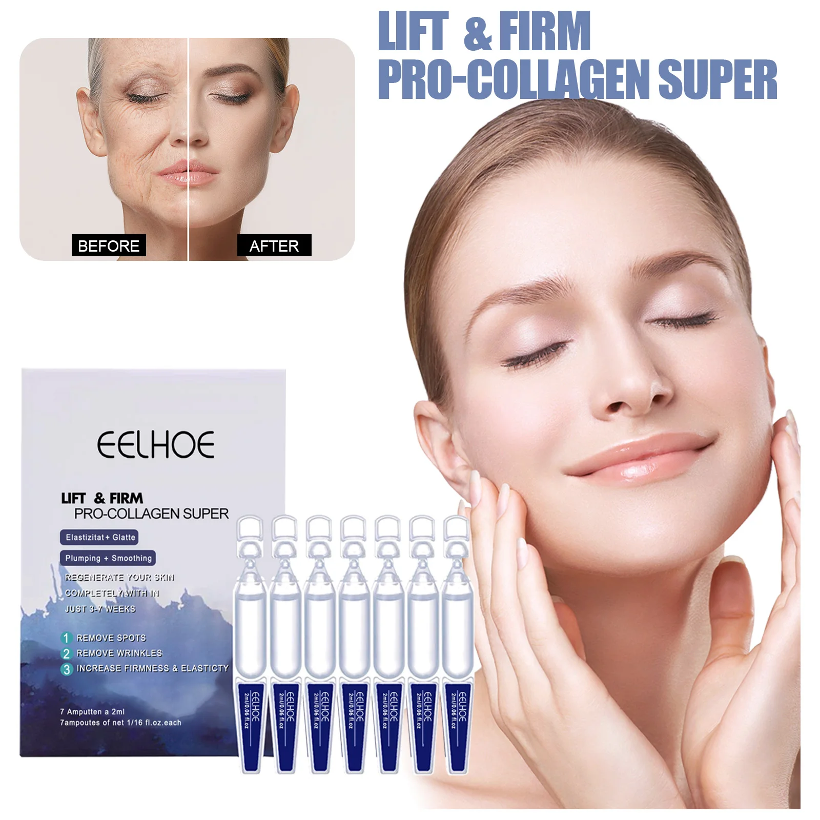 eelhoe Collagen Boost Anti-Aging Serum Anti-Aging Shrink Pores Whitening Moisturizing Skin Care K1