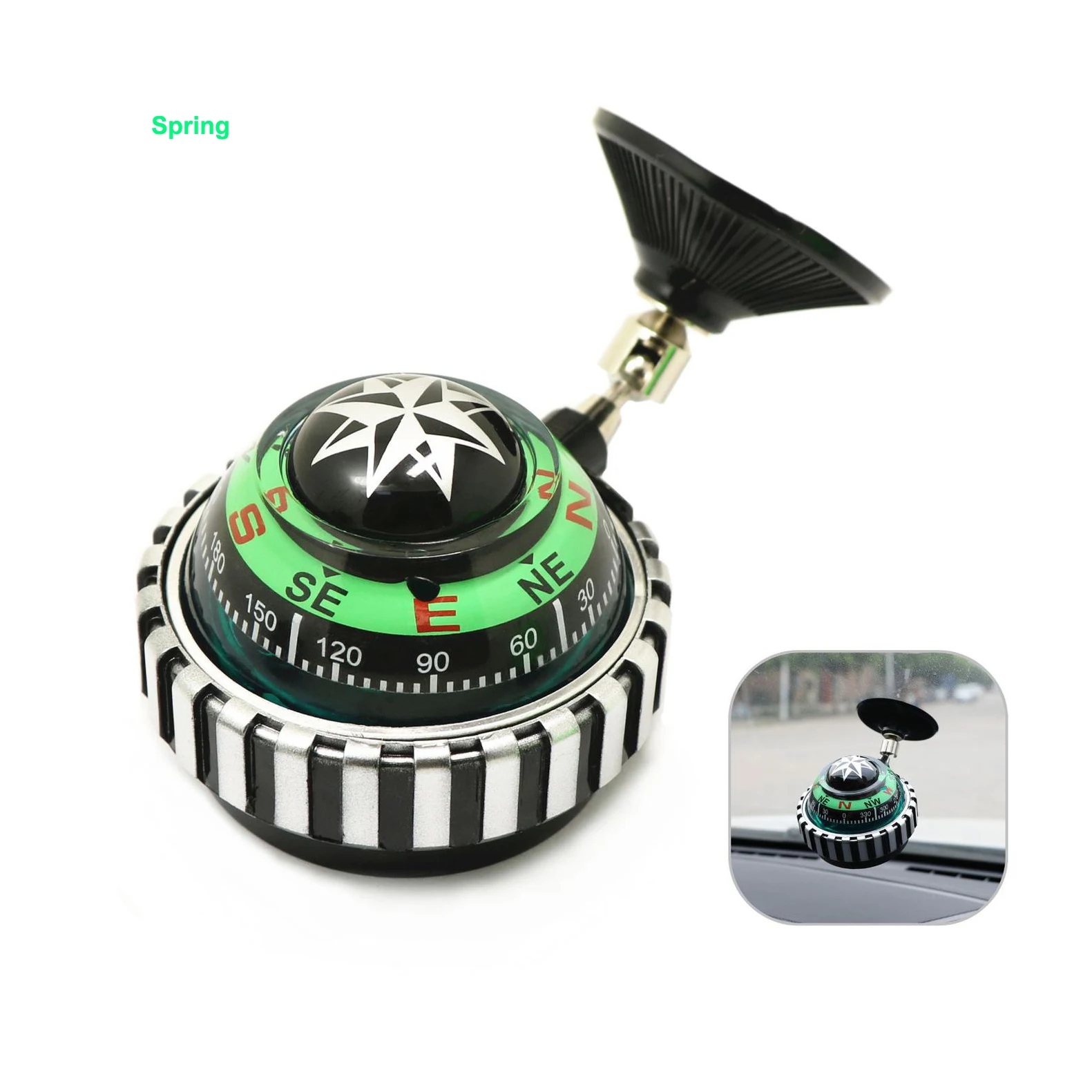 Night light vehicle mounted marine compass suction cup universal adjustment vehicle navigation guide  direction compass ball