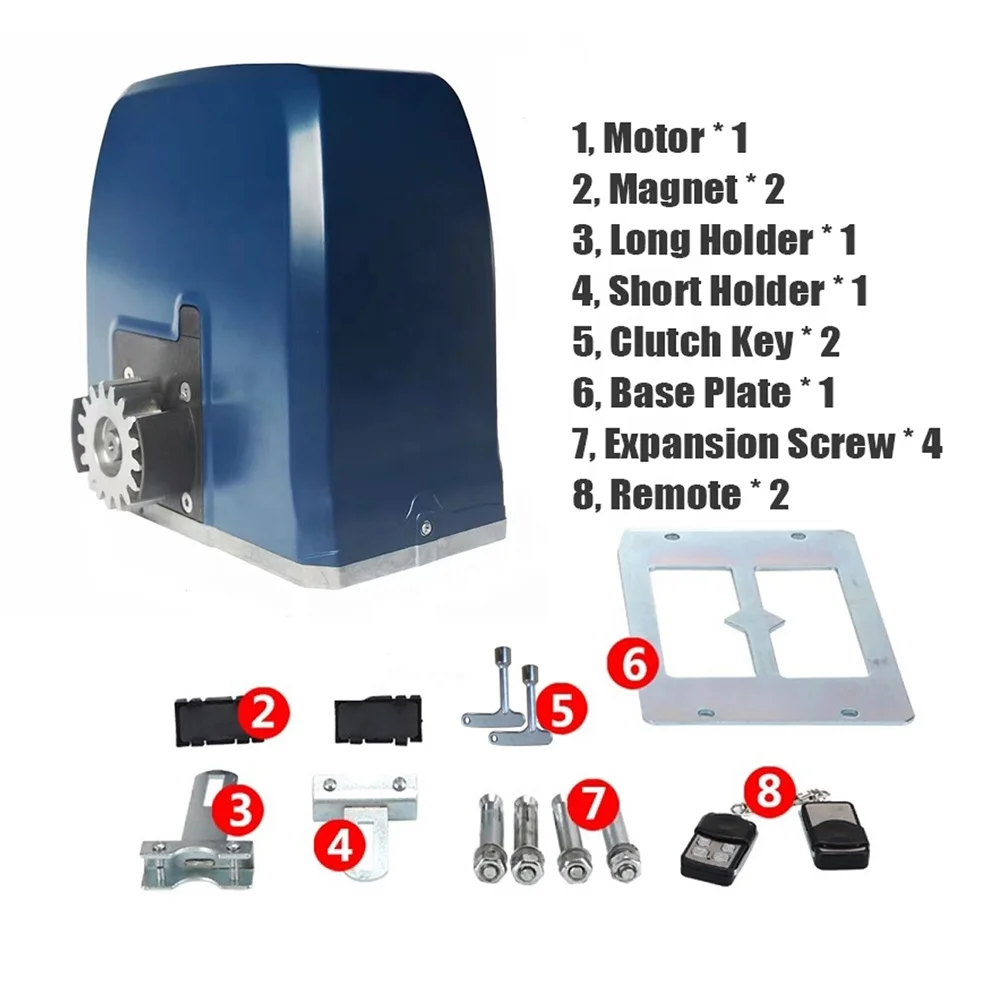 800KG 24V DC Sliding Gate Motor Kit Sliding Door Motor Automatic Electric Door With Remote Kit