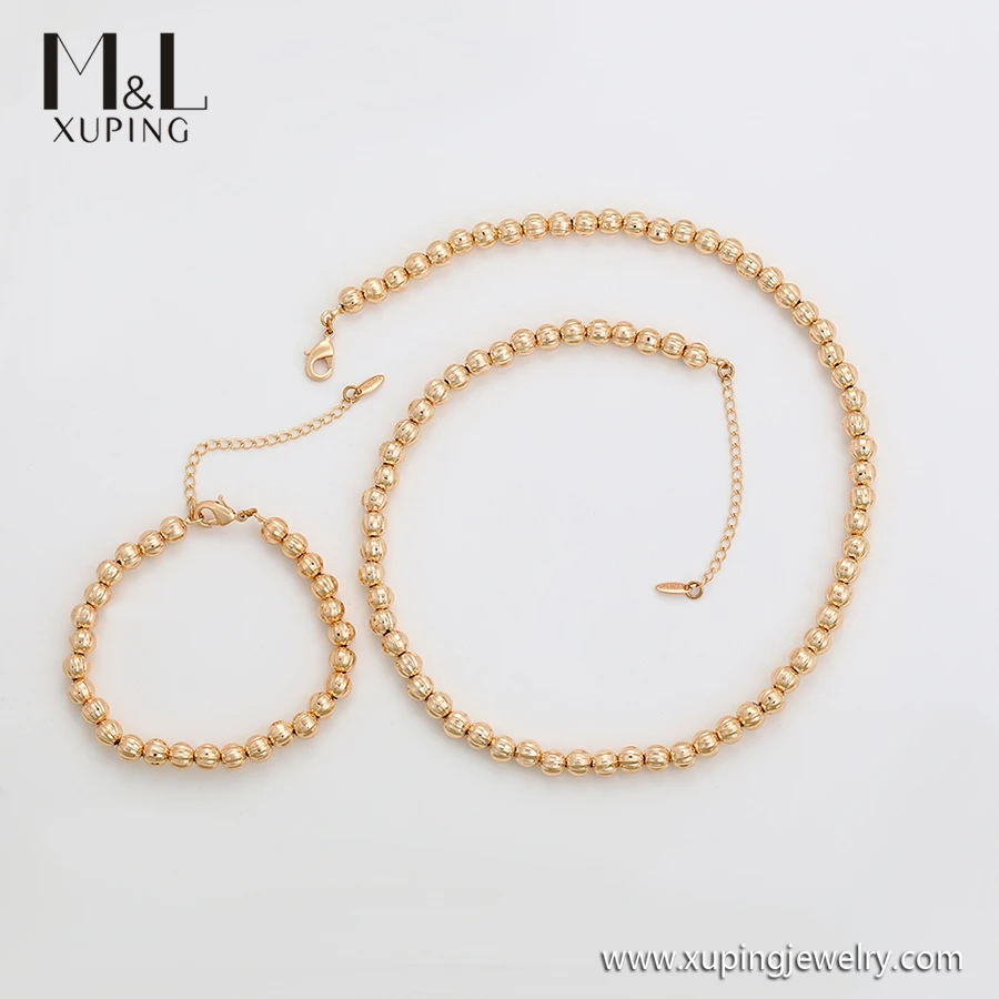 ML87707 XUPING ML Store High End Import Jewelry From China 18K Gold Color Necklace and Bracelet Heaviness Chain Jewelry Set