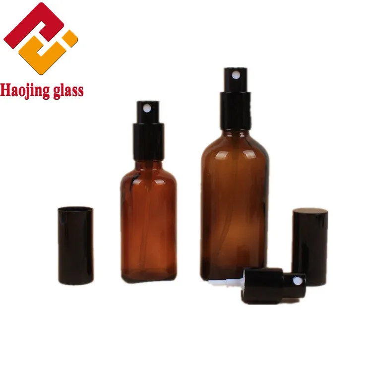 
Excellent quality amber perfume bottles 30 ml glass spray with black cap 