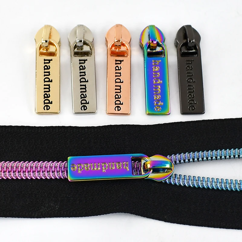 Meetee ZT206 5# DIY Sewing Luggage Garment Accessories Bag Zippers Head Zinc Alloy Plating Nylon Zip Pull Zipper Slider