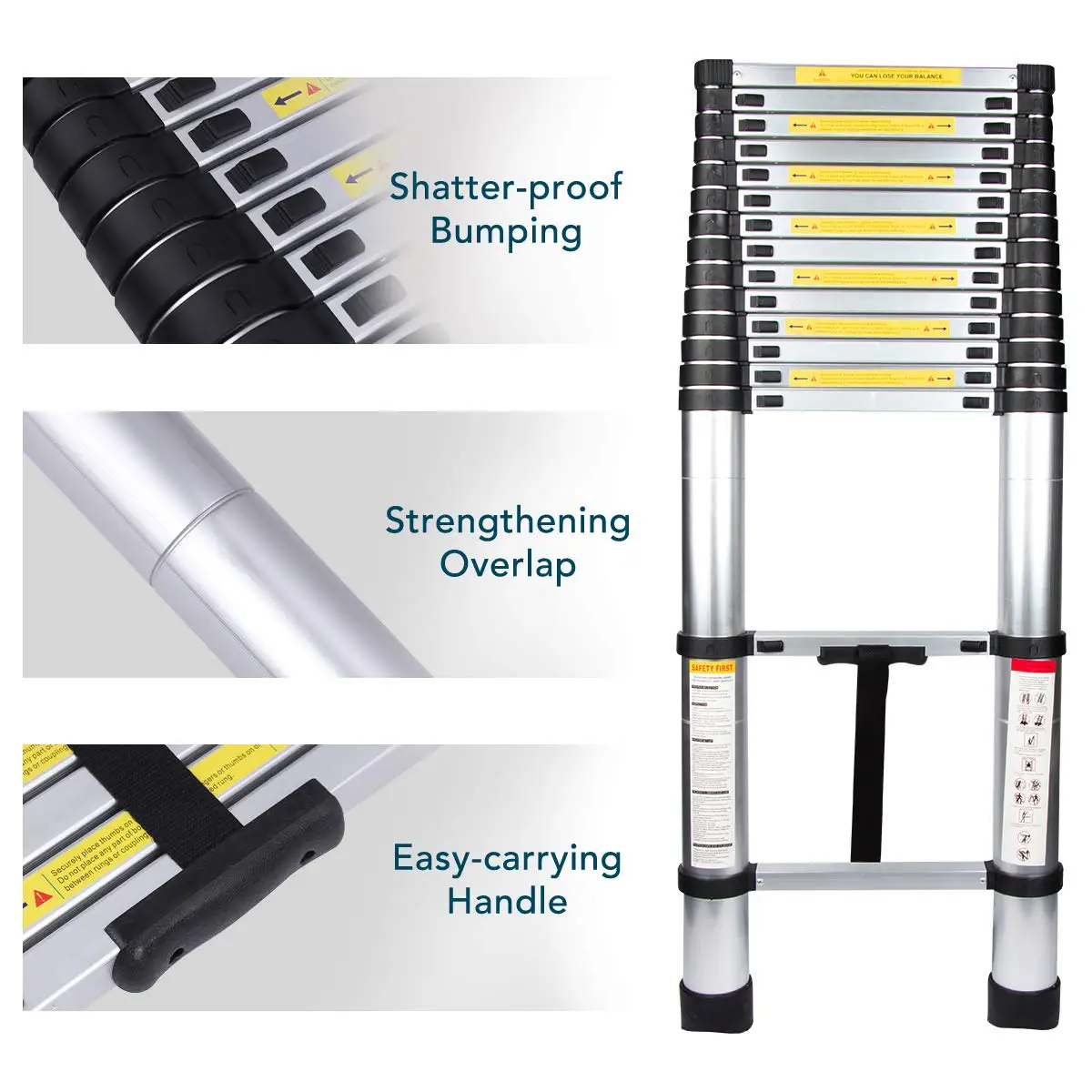 Top Sale High Quality Aluminum Telescopic Ladder 12 Step Combination Ladder Aluminum Multi Purpose Folding Ladder
