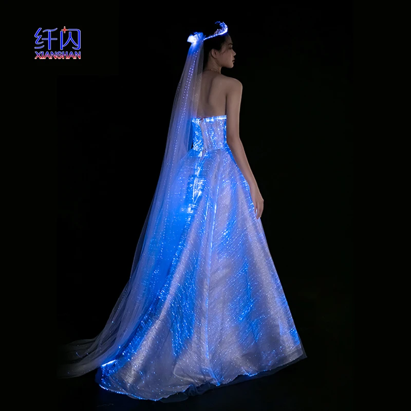 top quality led light up luminous wedding dresses for women 2022