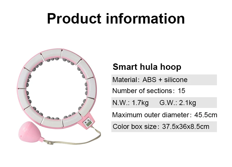 Fitness adjustable smart folding weighted hula ring hoops with led counter