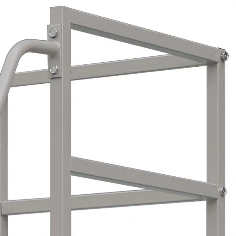 Pomelohome four step ladder multilayer ladder steel aluminum step ladder with wheels