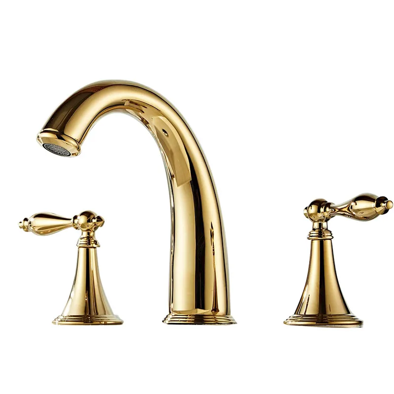 Solid brass Basin Faucets 8 in Widespread Vanity Water Tap Washbasin Faucet Bathroom Sink Faucet Hot and Cold Water Mixers Tap
