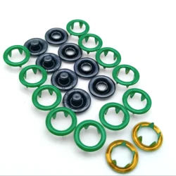 custom size brass dyed double prong ring snap button for clothing