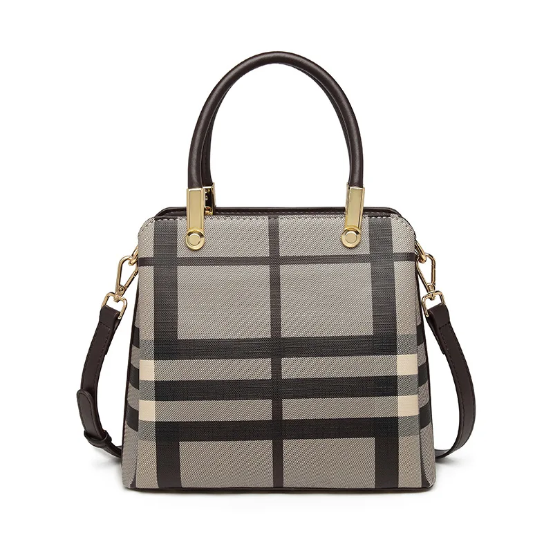 Дизайнерские женские ручные сумки из ПВХ в клетку, вместительная дамская сумочка-тоут в полоску, кошельки и сумки для женщин