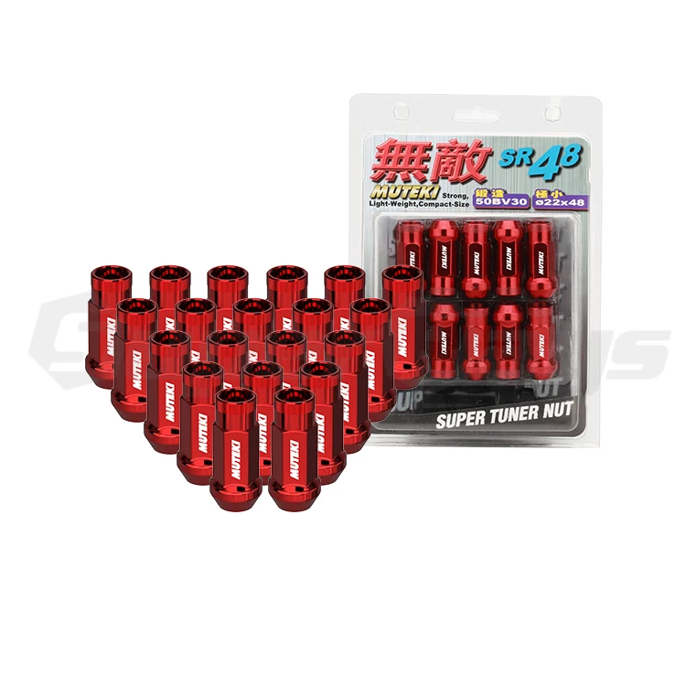 N055 MUTEKI Cone Seat 17mmHex M12x1.5/M12x1.25 20+1/SETS Blister Packing Wheel Racing Nut Sets