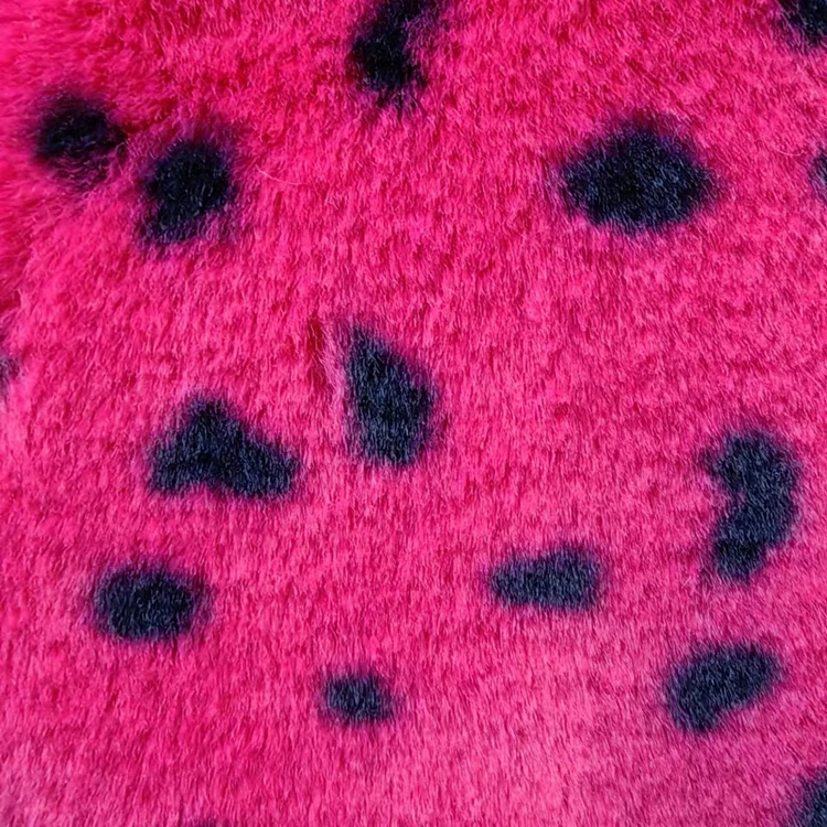 320gsm Warm Soft Short Pile Plush Polyester Luxury Snow Leopard Faux Rabbit Fur Decor Fabric