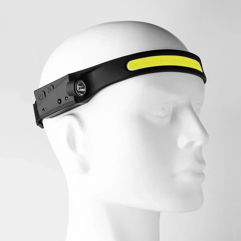 Induction Headlamp COB LED Head Lamp with Built-in Battery Flashlight USB Rechargeable Head Torch 5 Lighting Modes Head Light