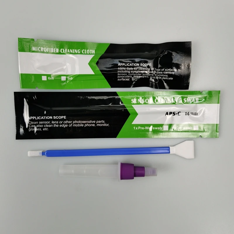 Portable Lint Free Double Ended Microfiber Sensor Swab APS-C Camera Cleaning Kit