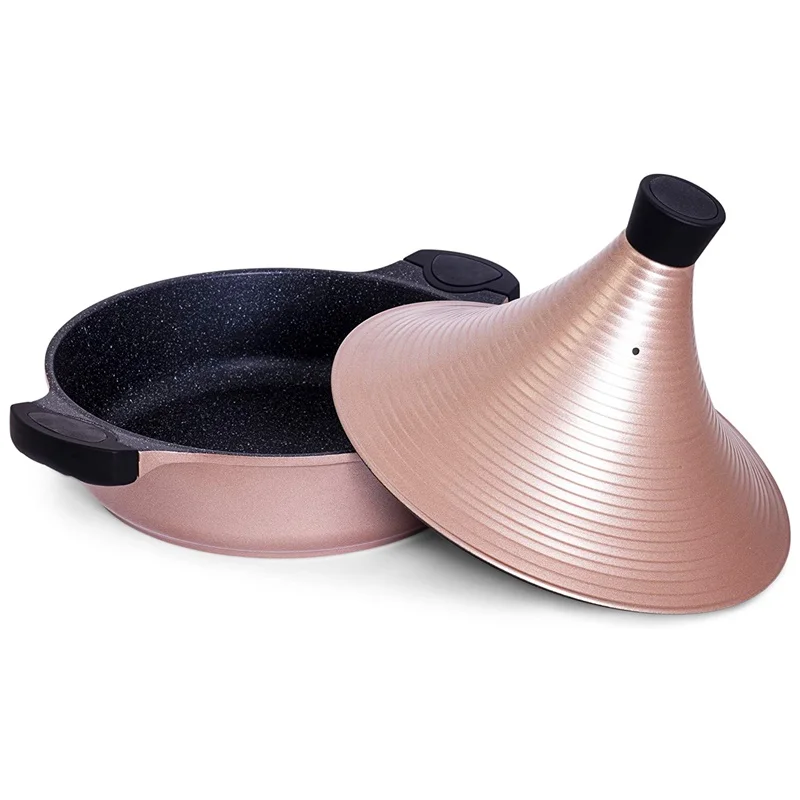  28 cm die cast aluminum moroccan tagine non stick pot cookware
