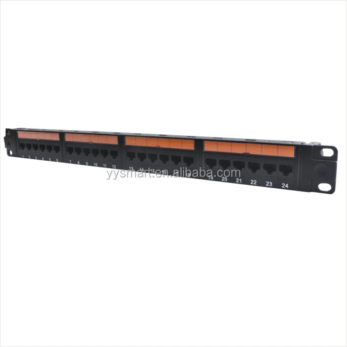 24 порта CAT 6 Патч-панель 19 дюймов с кабельным