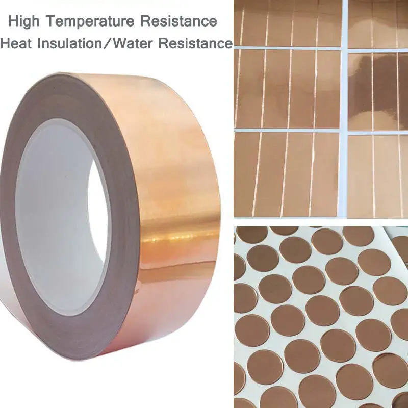 Single Conductive Adhesive Custom Copper foil tape Shielding Tape 5mm copper foil adhesive mobile phones copper foil tape