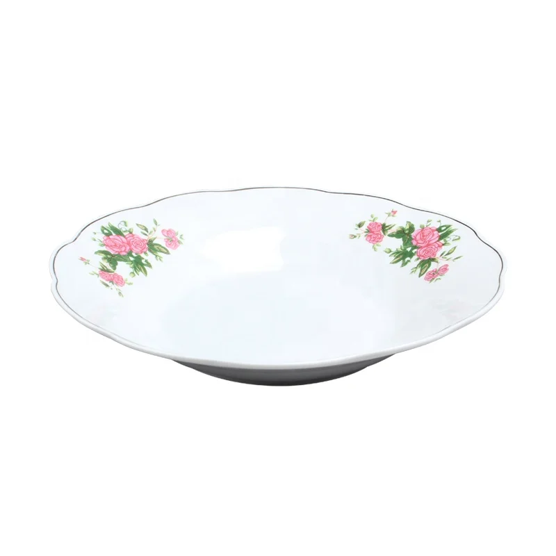 Linyi заводская цена 8 керамических тарелок для супа с желтой линией фарфоровая тарелка по оптовой