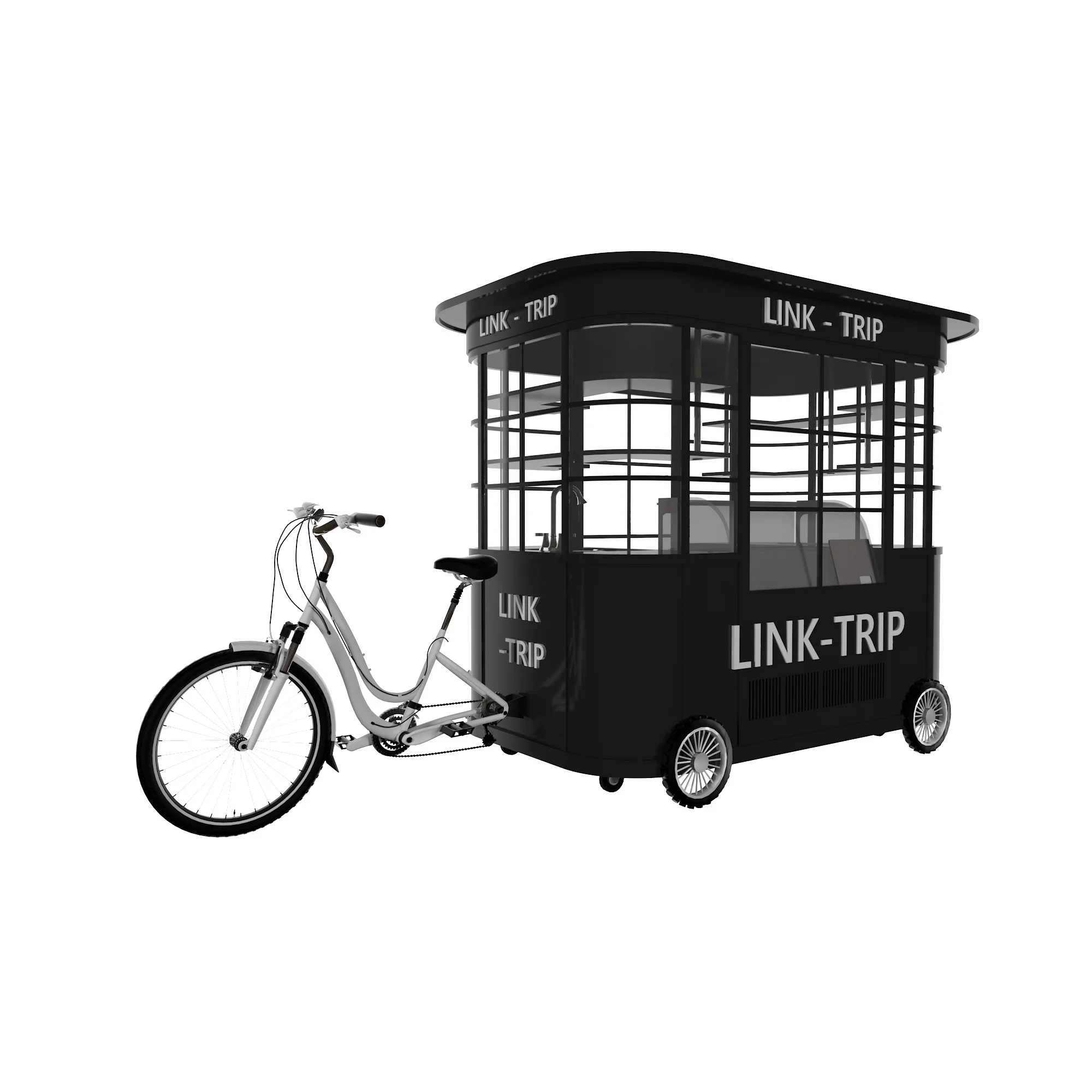 Heavy Duty Hand Push Street Gas Food Electric Warming Mobile Stall 4 Wheel Truck Cart