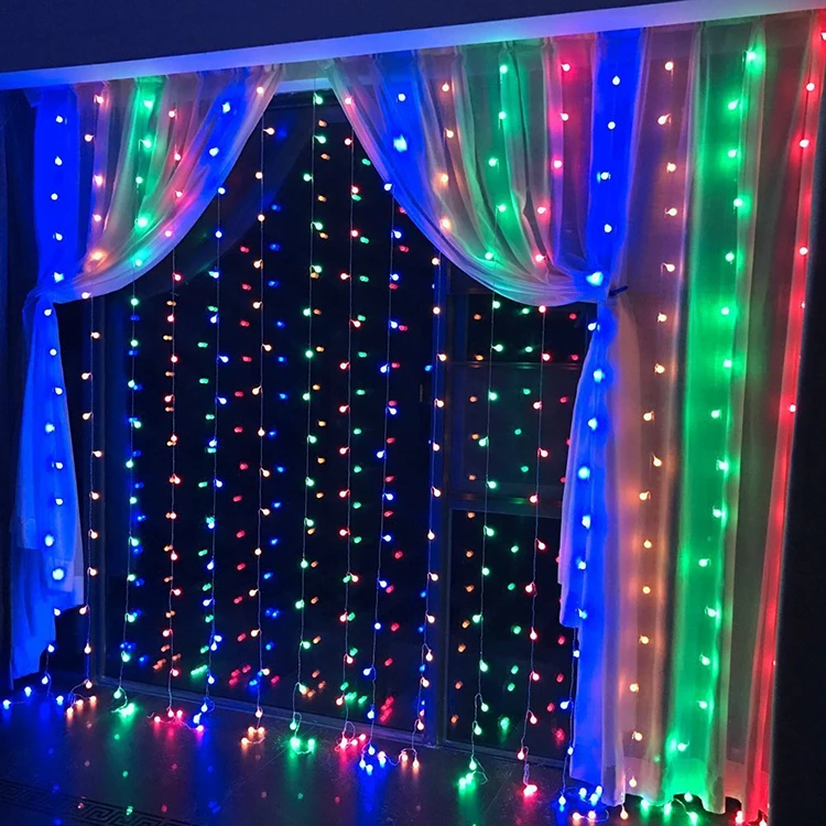 Home Lighting 300 LED Curtain Window Lights Fairy String Lights Wall Bedroom Wedding Birthday Party Christmas Decorations