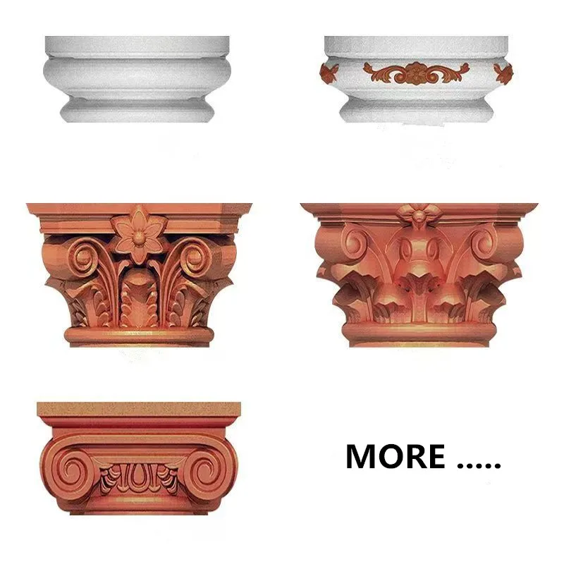 25cm-50cm Diameter Cement Mould Plastic ABS Roman Pillar Top Head Mold Round Roman Pillar Foot Head Mold for Concrete