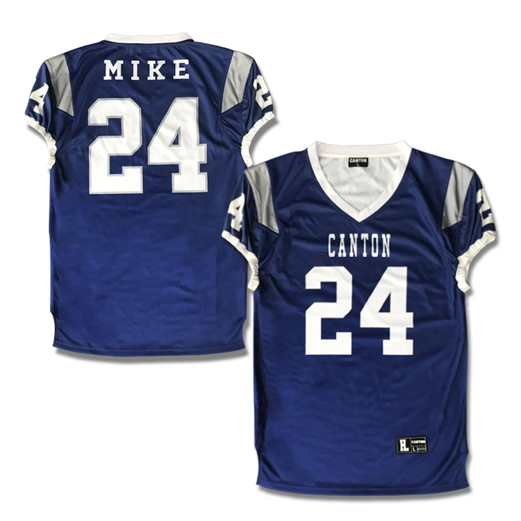 High Quality American Football Jersey Fashion Style Design Sublimation Stitched Mesh V-Neck Football Uniform