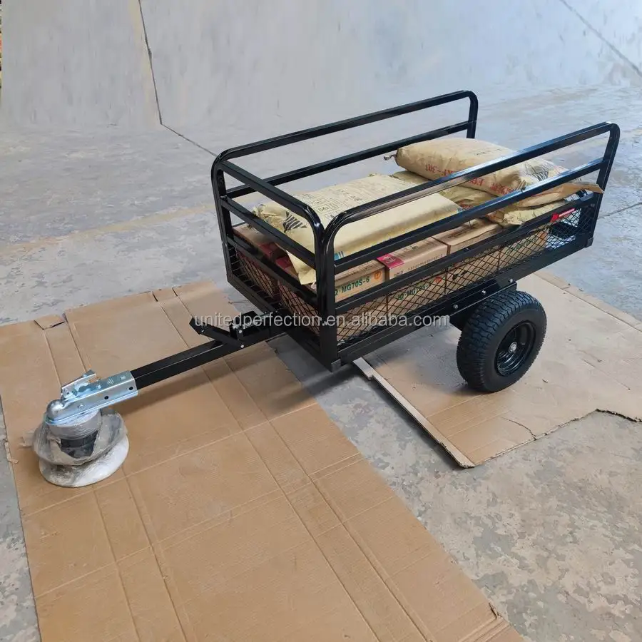 2023 best price Multi Purpose Pull Behind ATV DUMP TRAILER metal trailer metal cart dolly with low MOQ