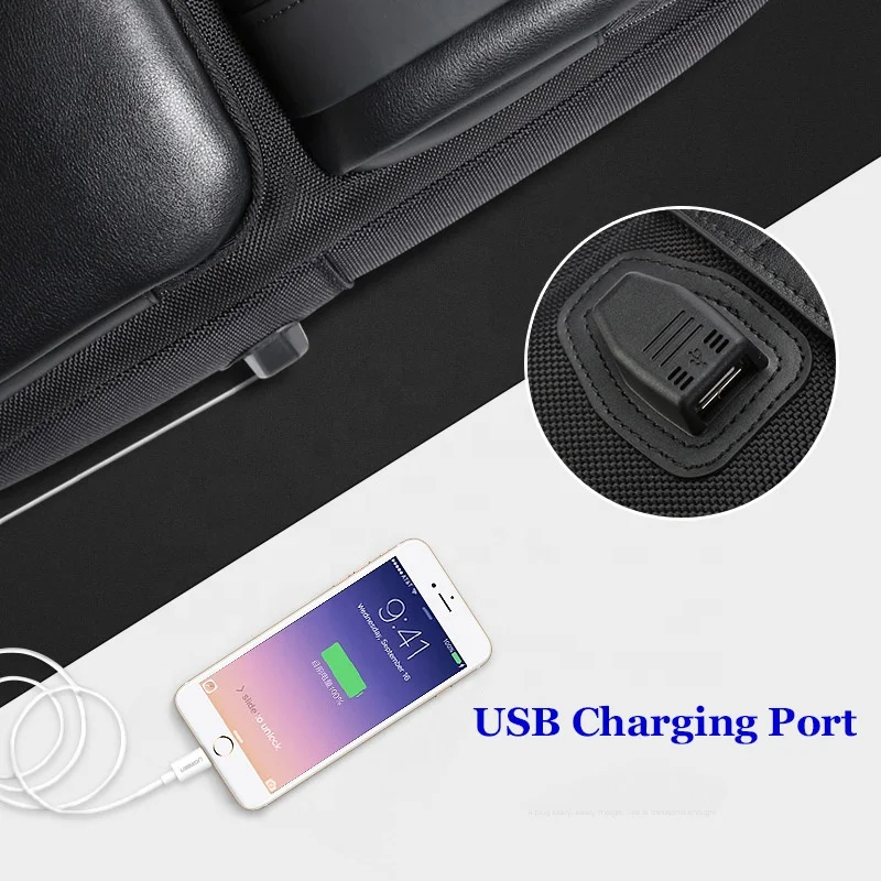 BOPAI Men Business USB Charging Travel Bag Large Capacity Anti Theft Back Pack 15.6 Inch Laptop Backpack