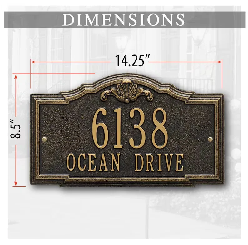 Custom Outdoor Memorial Bronze Plaque Stainless Steel Brass Signage Metal Logo house number door