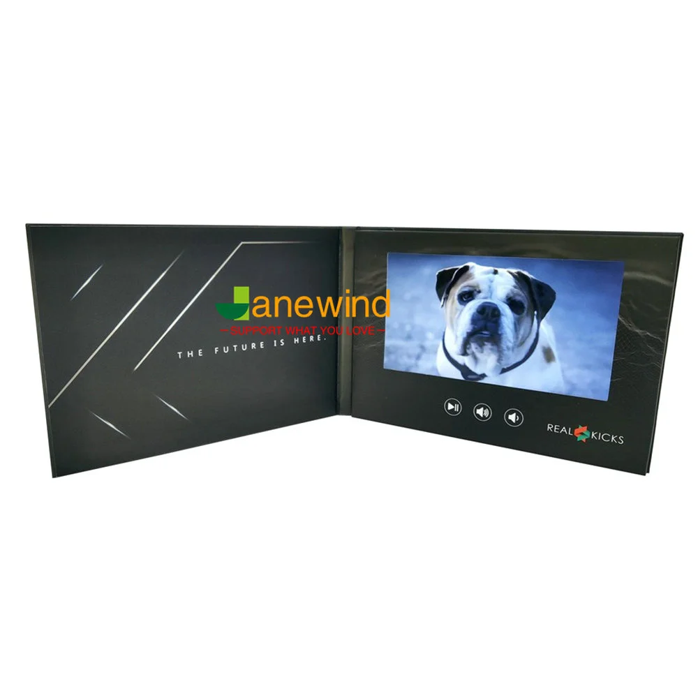 Custom mailing screen video brochure with video player 4.3 /5/710 inch video book postcard in printing paper craft for marketing