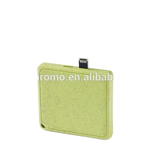 Wheat Straw Eco friendly Mini Promotion Disposable Charger One Time Use Charger 1000 Mah Powerbank Disposable Power Bank