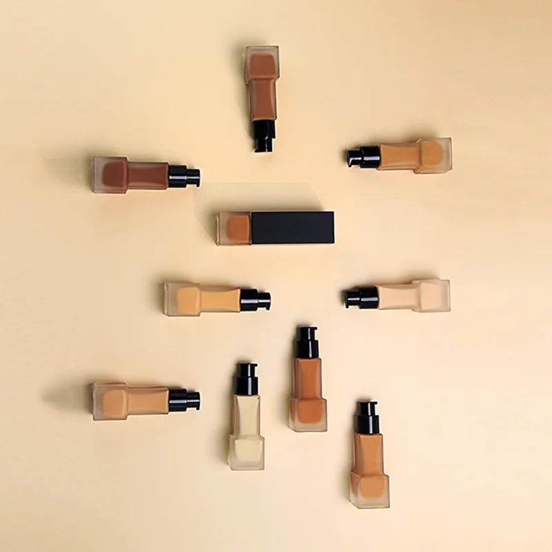 no logo matte makeup vegan for dark skin long-lasting full coverage waterproof private label cosmetics liquid foundation