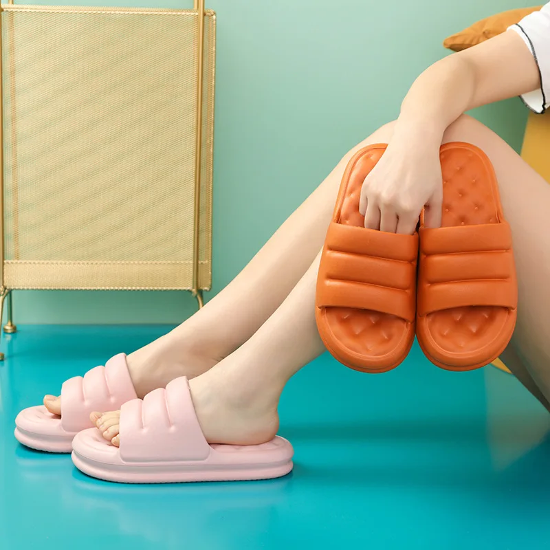 
Eva Sofa Slides Female Thick Soles Soft Indoor Slippers Woman Anti-Slip Sandals Men Summer Platform Woman Bathing Shoes 