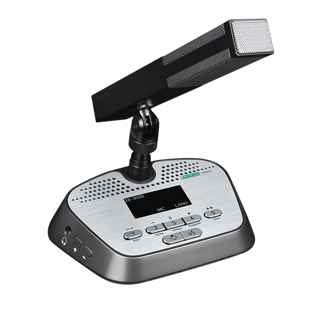 Noise Cancelling Touch Screen Tube Desktop Network Conference Chairman Delegate Mic with Voting Function