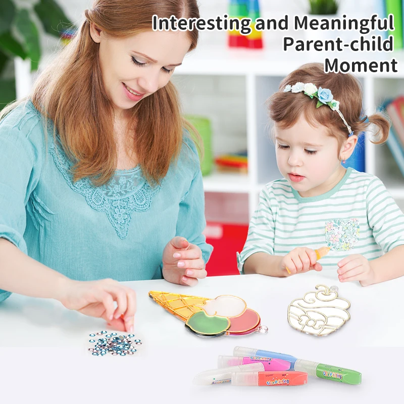 Ice Cream Diamond Glue Painting Window Art Sun Catcher Kids Crafts DIY Creative