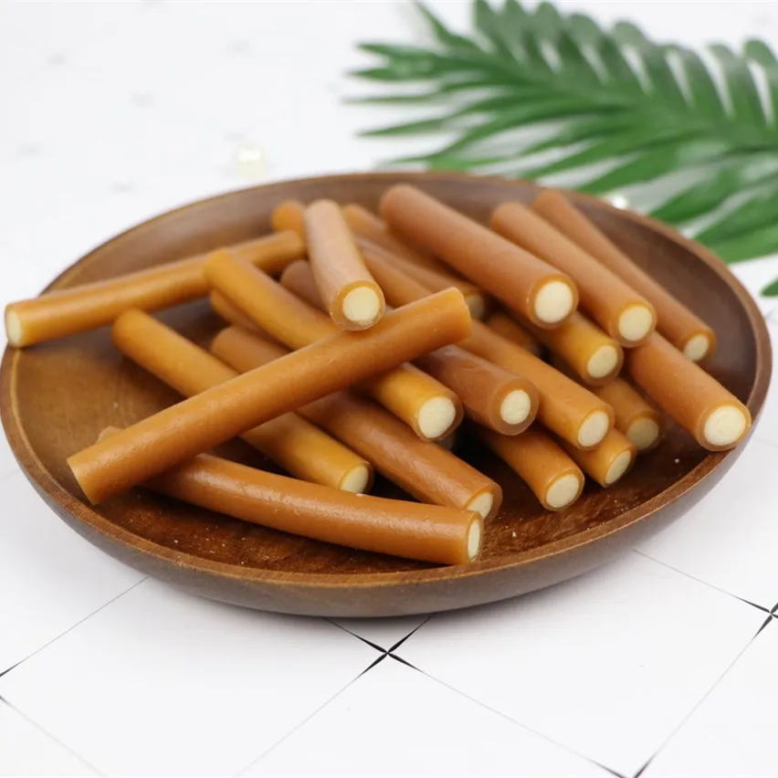 Factory supply 2022 new product  LOW MOQ   dog food molar stick dental treats chicken and cheese filling cubes