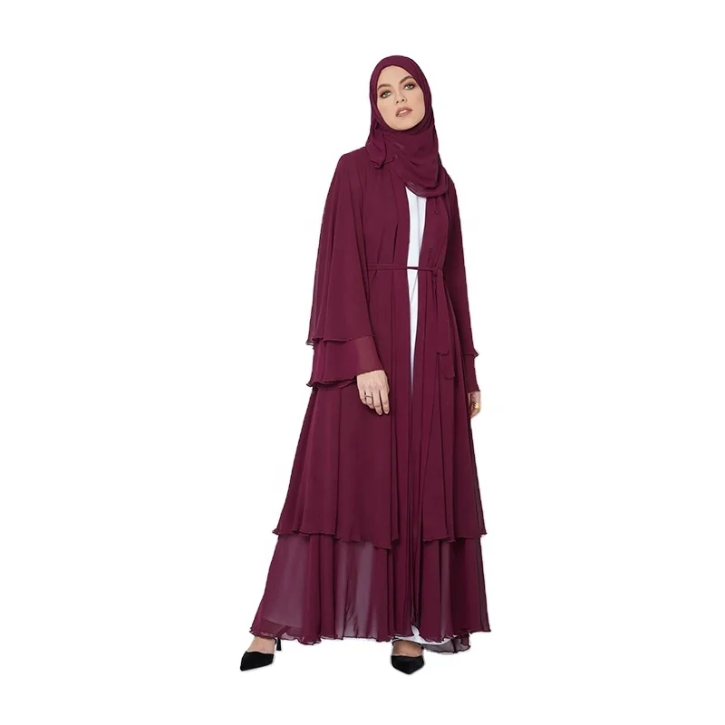 Dubai Cardigan Front Open Dresses Bunga Abaya Arab Terbuka 2021 Modest Muslim Maxi Jubah Patchwork Women Full Season 1pcs/bag