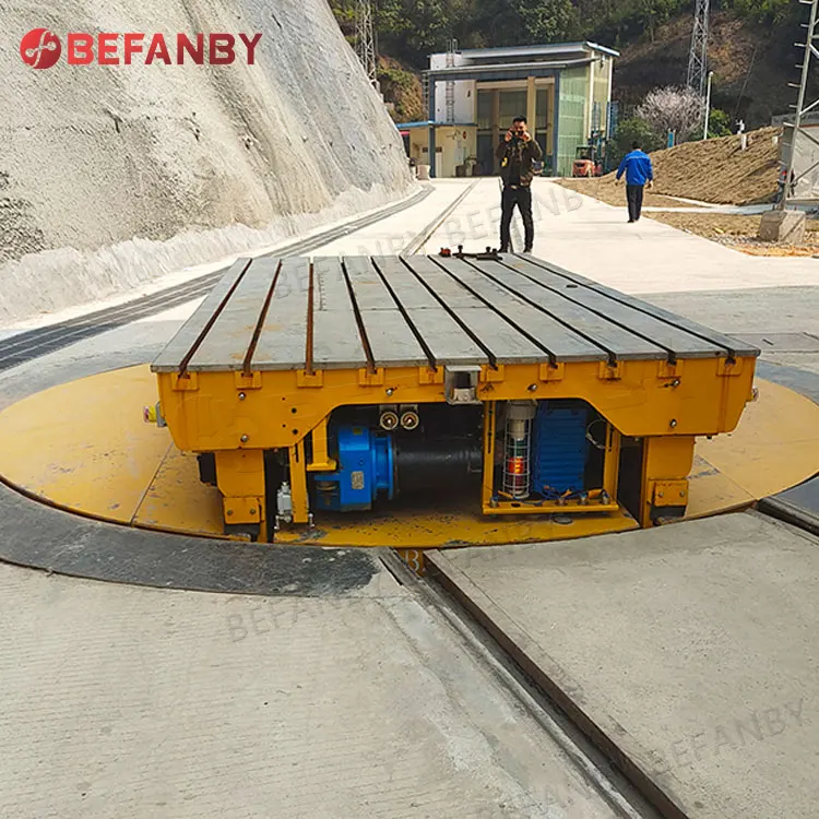 China 10t ac motor electric rail guided transfer cart for light plant