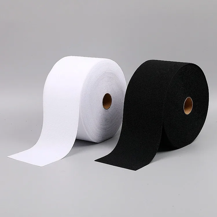 China manufacturer black white brushed fabric hook/loop fastener strap