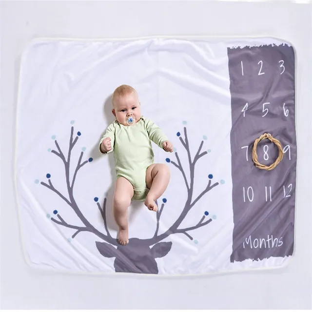 
Digital printed flannel milestone blanket baby heat transferable photos 