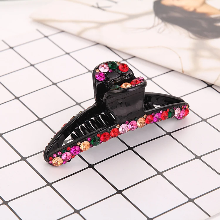 High quality rhinestone grab clip for women  PC hair claw clip shiny fancy hair accessories