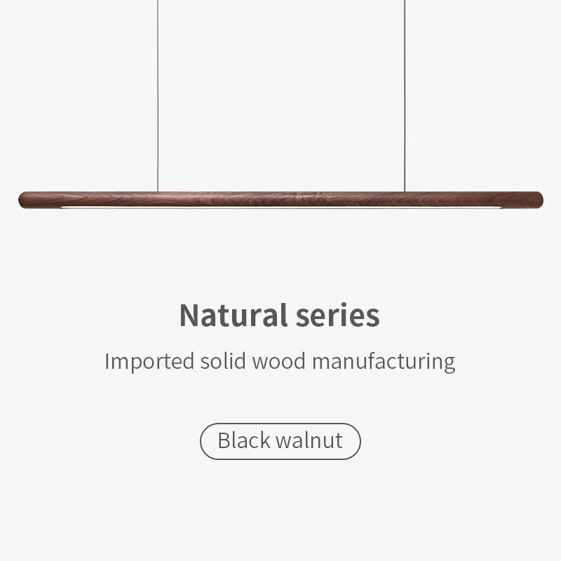 Minimalist Dining Room Wood Pendant Lights Modern Hanging Long  Living Room Bar Nordic Office LED Lamp
