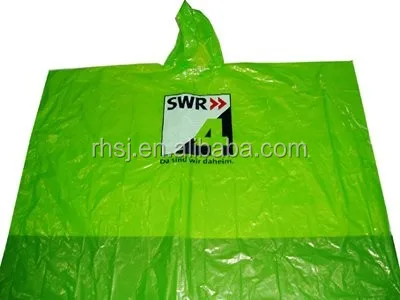 Лидер продаж рекомендуемое одноразовое дождевое пончо из полиэтиленового материала с принтом