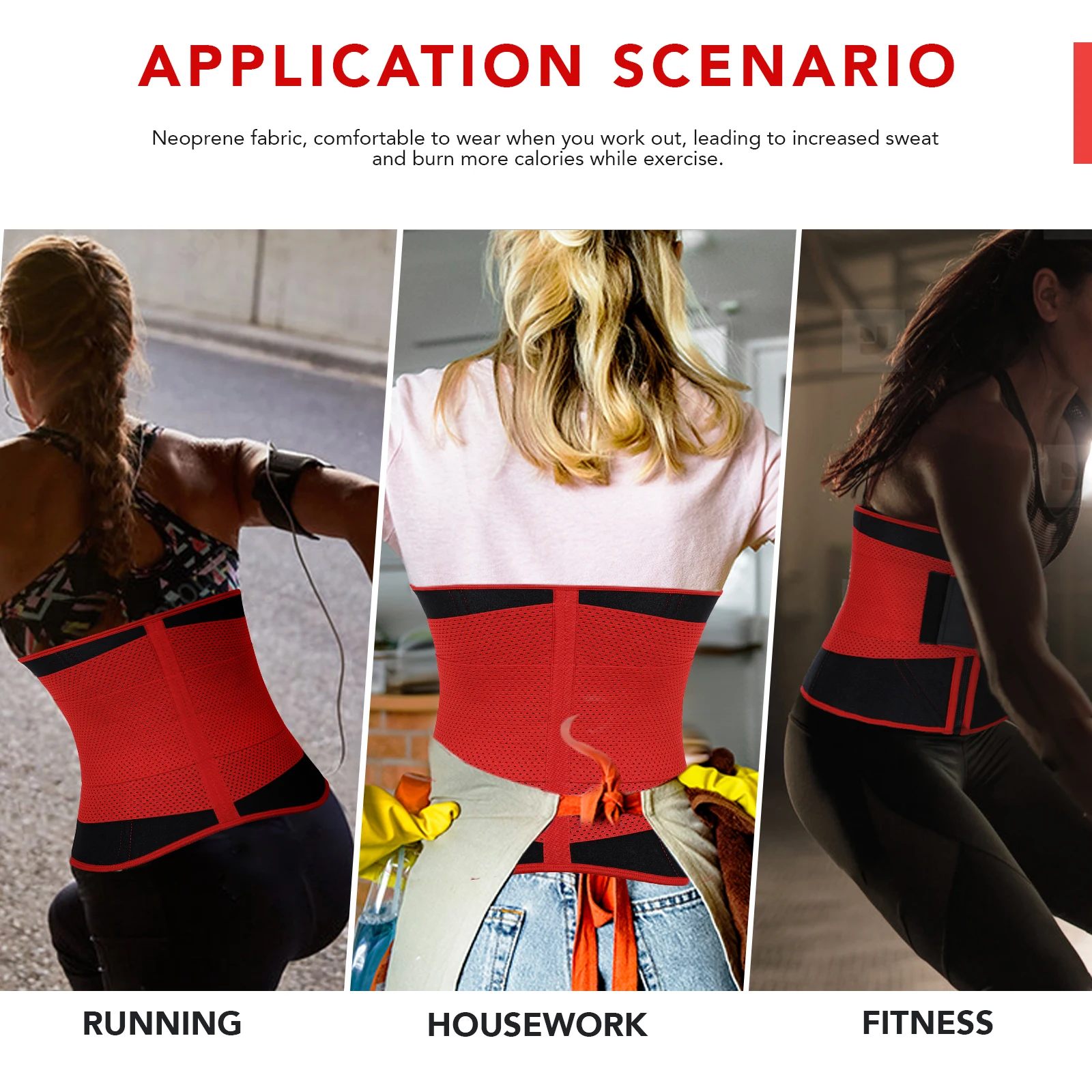 New Arrival Custom Logo Double Control Red Color Body Slimming Exercise Work Out Shape Wear Waist Trimmer Corset