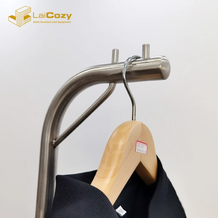 Brushed 304 Stainless Steel Hotel Lobby Bellman Cart Foldable Hand