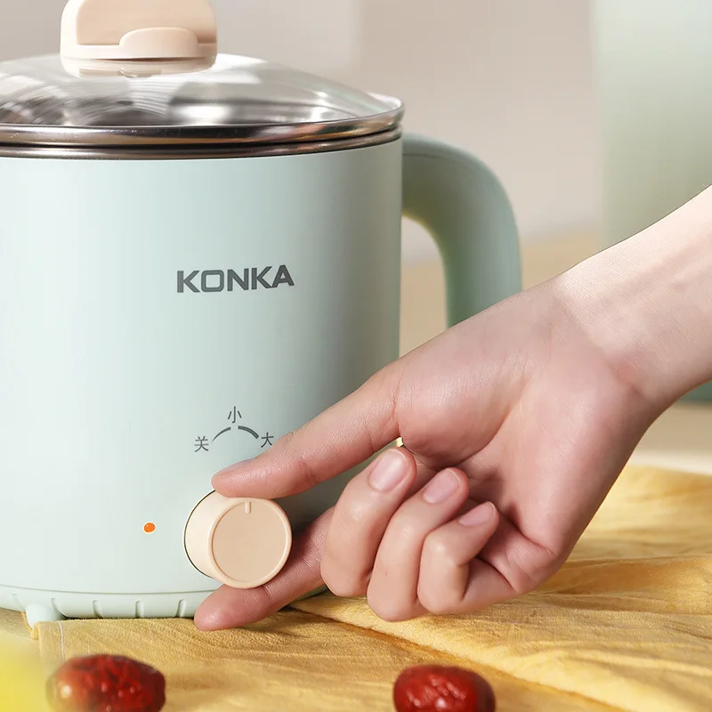 Konka 1.5L multi-function electric cooking pot compact and convenient electric cooking pot dormitory anti-dry burning safe elect