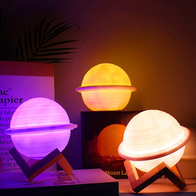 Innovative table lamp luminous diode jupiter saturn moon reading light