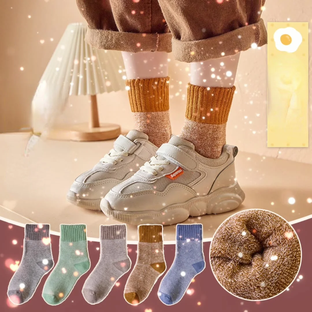 Winter Thick Terry Kids(Old) Cartoon Socks Boys Girls Super Hero Number Pattern Children Socks