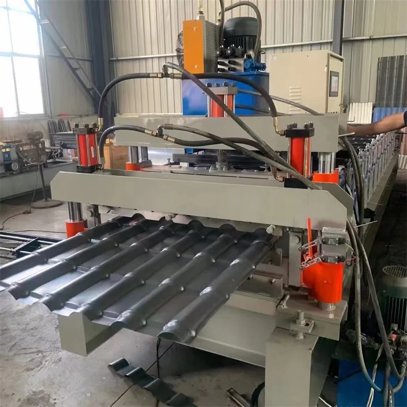 Popular customized glazed roofing cover plate China step roof tile roll forming machine